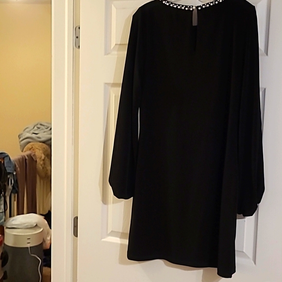 White House Black Market Black Dress with Pearl Embelishment NWT - Picture 4 of 5